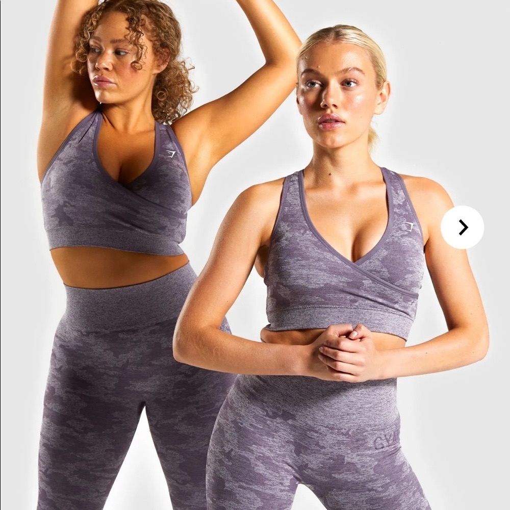 Gymshark Camo Seamless Bra Lavender Gray